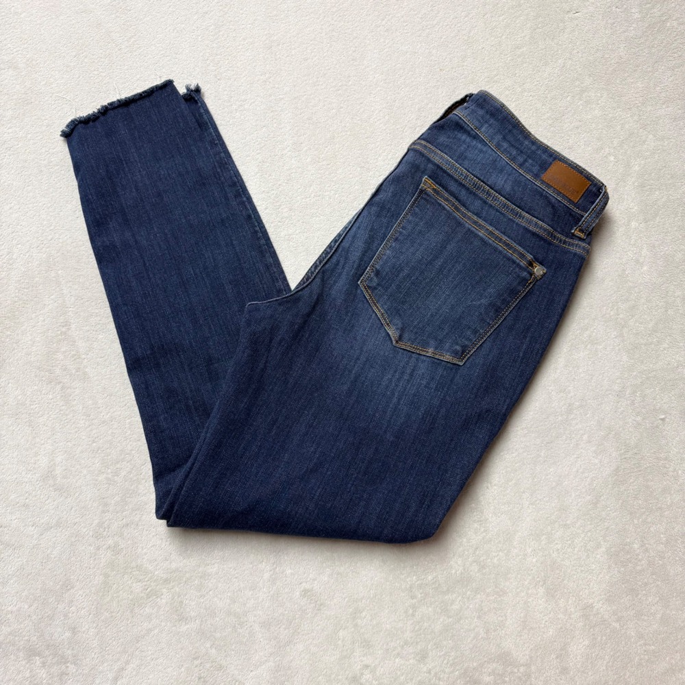 Judy Blue Indigo Skinny Jeans with Frayed Ankles